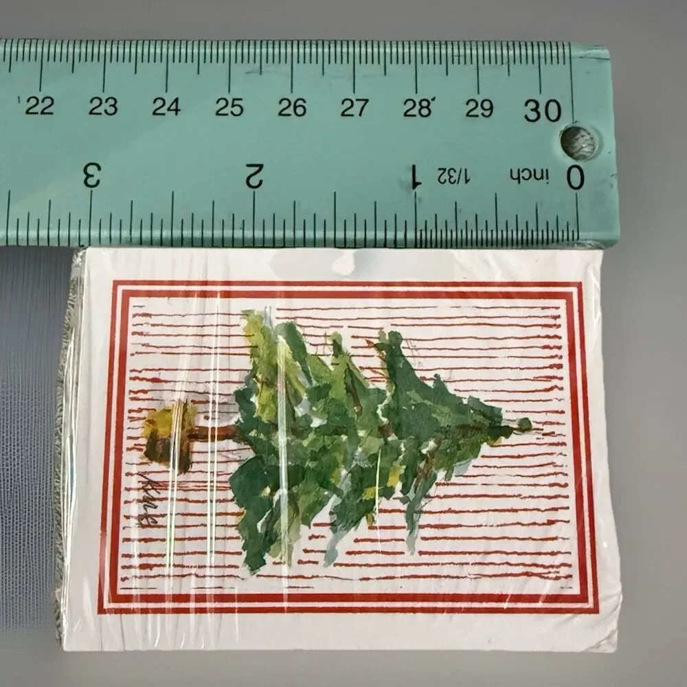 Odd Balls Vintage Small Gift Tags Note Cards - Christmas Tree - Bulk Pack Of 50
